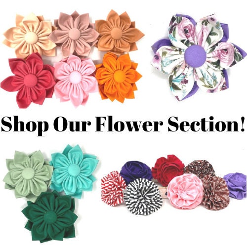 Floral Dog Collar, For Girls, Rose Gold, Pink, Green, Grey, Yellow, Cute, Trendy, Vintage, Personalized, Engraved