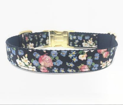 Dog Collar, Dog Collar Girl, Floral, Personalized, Custom Dog Collar, Engraved Dog Collar, Puppy Collar, Pink, Blue, Designer Dog Collar