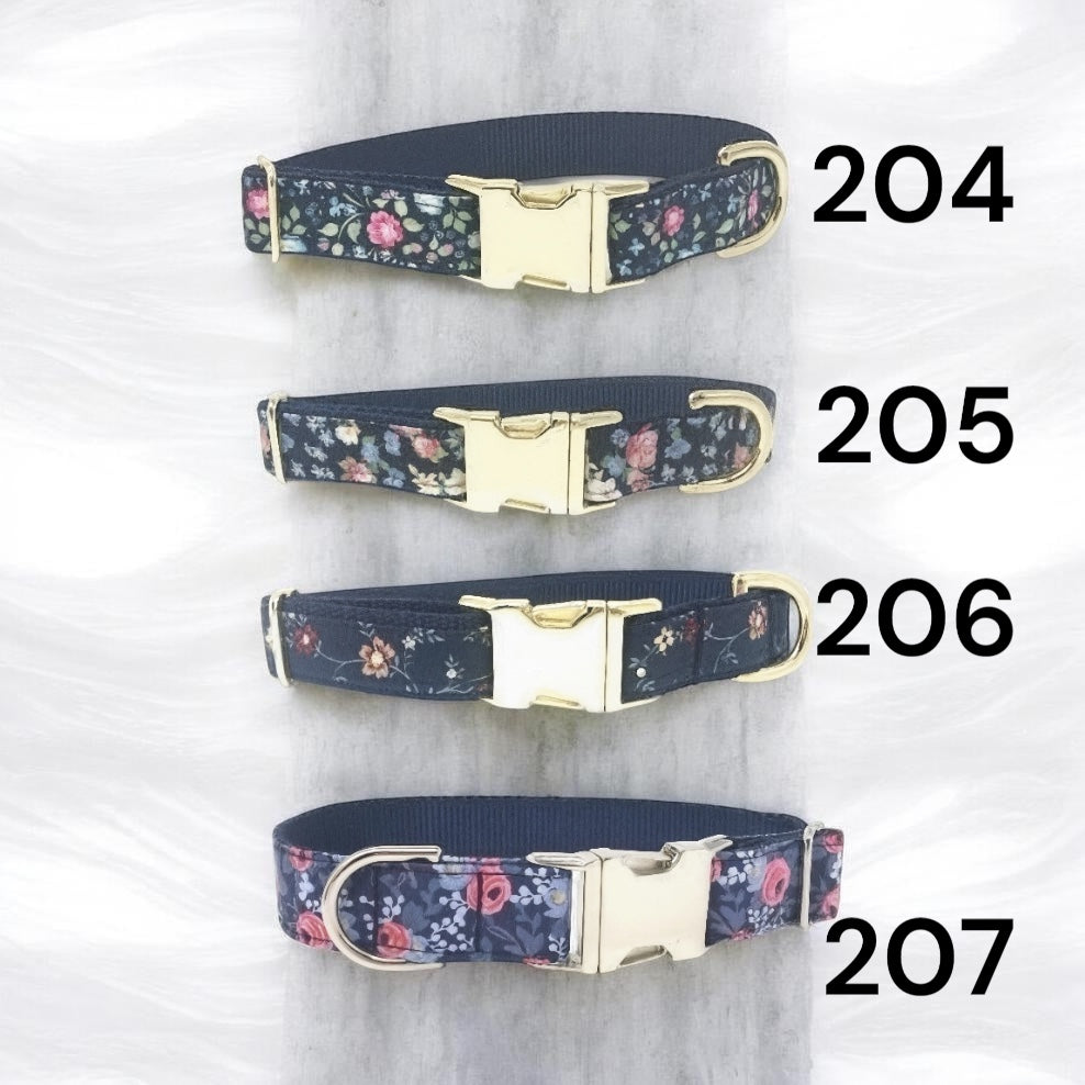 Dog Collar, Dog Collar Girl, Floral, Personalized, Custom Dog Collar, Engraved Dog Collar, Puppy Collar, Pink, Blue, Designer Dog Collar