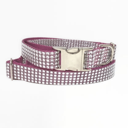 Rhinestone, Raspberry, Rose, Rhinestone, Dog Collar, Bling, Sparkle, Bedazzled, Girl Dog, Wedding Collar, Personalize, Engrave, Custom
