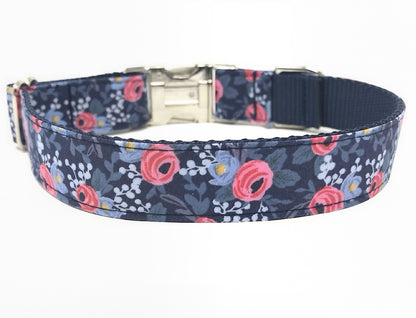 Dog Collar, Dog Collar Girl, Floral, Personalized, Custom Dog Collar, Engraved Dog Collar, Puppy Collar, Pink, Blue, Designer Dog Collar