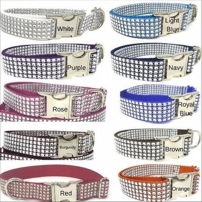 Rhinestone, Raspberry, Rose, Rhinestone, Dog Collar, Bling, Sparkle, Bedazzled, Girl Dog, Wedding Collar, Personalize, Engrave, Custom