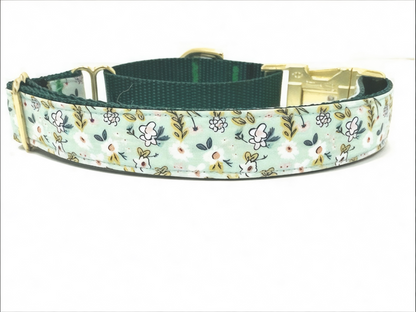 Dog Collar, Martingale Collar, Buckle, Girl, Female, Personalized, Engraved, Custom, Puppy Collar, Green, Puppy Collar, Cute, Small, Large