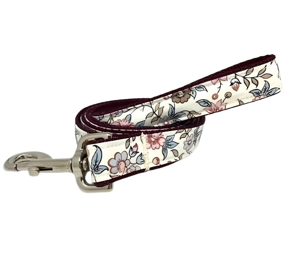 Fall Dog Collar, Personalized, Custom, Buckle Martingale Collar, Girl, Burgundy, Floral, Puppy Collar, Cute, Designer Dog Collar, Engraved