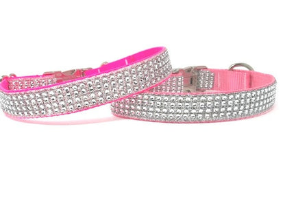 Rhinestone, Glitter, Fancy Dog Collar, Blingy Sparkly Pet Collar, Hot Pink, Purple, Lavender, Collar, Personalized, Engrave, Girls, Female