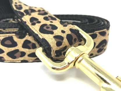 Leopard Print Dog Leash, Gold, Black, 5 Foot Dog Leash, Animal Print, Boy, Girl, Dog Lead, Dog Lover Gift, Dog Accessories, Brown