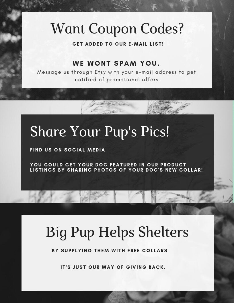 Gray And Black Denim Look Dog Collar in Medium, and Large and Extra Large Dog Collar For Boys and Male Dogs, Personalized, Engraved, Custom