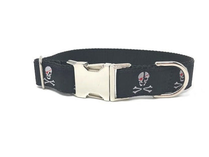 Skull Dog Collar, Pirate, Cross Bones, Rock N Roll, Halloween, Boys, Girls, Male, Female, Personalized, Custom, Engraved