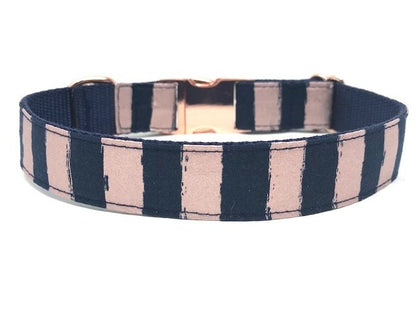 Pink, Rose Gold, Blue, Dog Collar, Stripes, Floral, Navy Blue, Girls, Female, Fancy, Designer, Fashion, Personalized, Engraved, Customized