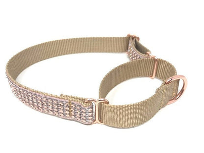 Rhinestone, Martingale Dog Collar, Girl, Rose Gold, Fancy, Personalized, Engraved, Designer, Custom, Puppy, Cute, Wedding, Bling, Sparkle