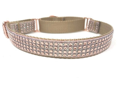 Rhinestone, Martingale Dog Collar, Girl, Rose Gold, Fancy, Personalized, Engraved, Designer, Custom, Puppy, Cute, Wedding, Bling, Sparkle
