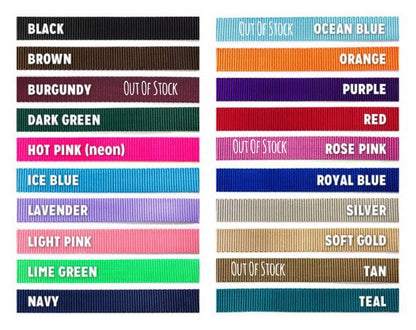 Martingale Dog Collar, Nylon, Girls, Boys, Blue, Pink, Purple, Gold, Grey, + Colors, Silver, Gold, Rose Gold, Metal Hardware, Heavy Duty