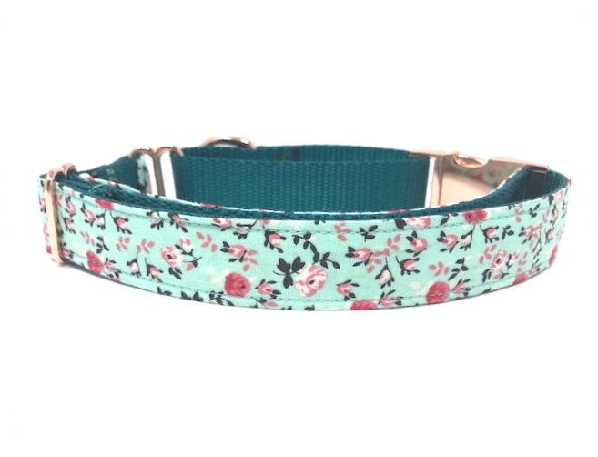 Martingale Dog Collar, With Buckle, Girls, Female, Pink, Black, Rose Gold, Teal, Green, Blue, Personalized, Engraved, Red, Black