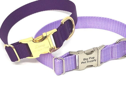 Personalized Dog Collars, Blue, Puppy Collar, Boy, Males, Laser Engraved, Custom, Silver, Gold, Dog ID Tag, Small, Designer, Cute, Nylon