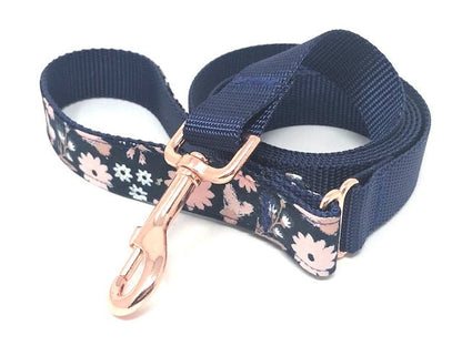 Dog Leash, Lead, Match To Any Collar, Fabric Handle, Matching Leash, Girls, Boys, Rose Gold, Gold, Silver, 5 Foot