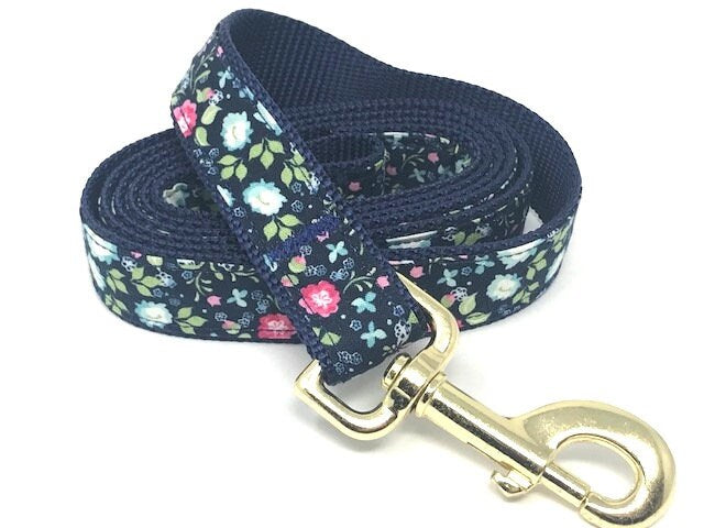 Floral, Martingale Dog Collar, With Buckle, For Girls, Pink, Blue, Green, Gold, Personalized, Engraved, Female, Summer, Training Collar