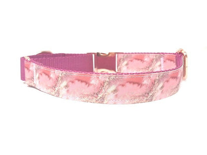 Martingale Dog Collar, With Metal Buckle, For Girls, Marble Print, Pink, Rose Gold, Personalized, Training Collar, Choker Collar, Greyhound