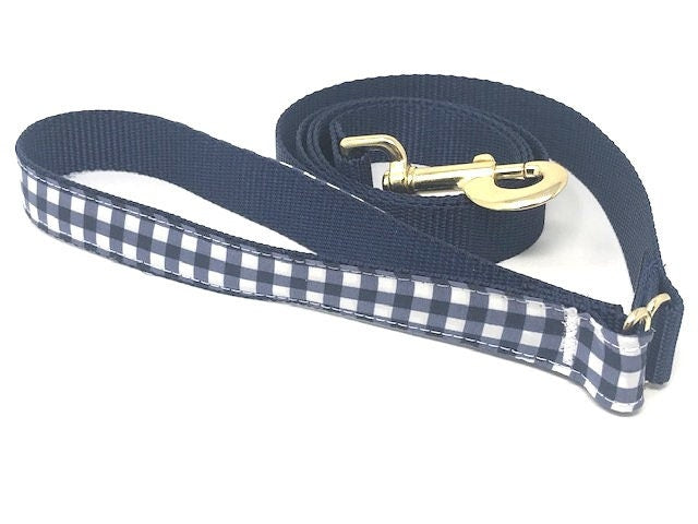 Martingale, Dog Collar, With Gold Metal Buckle, Navy Blue, White, Plaid, Dog Collar Boys, Personalized, Engraved, Choker Collar, Greyhound