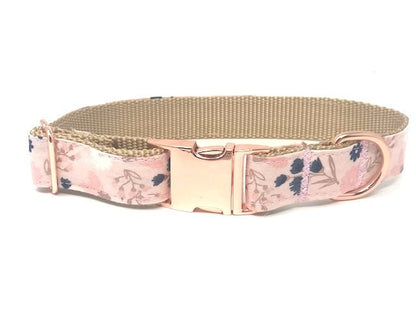 Floral, Dog Collar, For Girls, Pink, Rose Gold, Blush, Female, Fashion, Personalized, Engraved, Cat Collar, Fancy, Custom Dog Collar, Pet