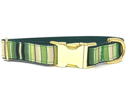 Green Dog Collar, Boy, Stripe, Custom Dog Collar, Puppy Collar, Engraved Dog Collar, Designer Dog Collar, Cute, Large, Boy Dog Collar, Small