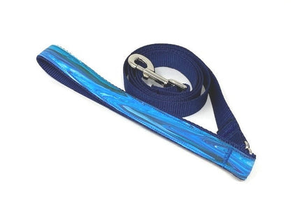 Martingale Dog Collar, With Silver Metal Buckle, Boys, Blue, White, Geometric, Ink Waves, Personalized, Pet Collar, Choker, Greyhound