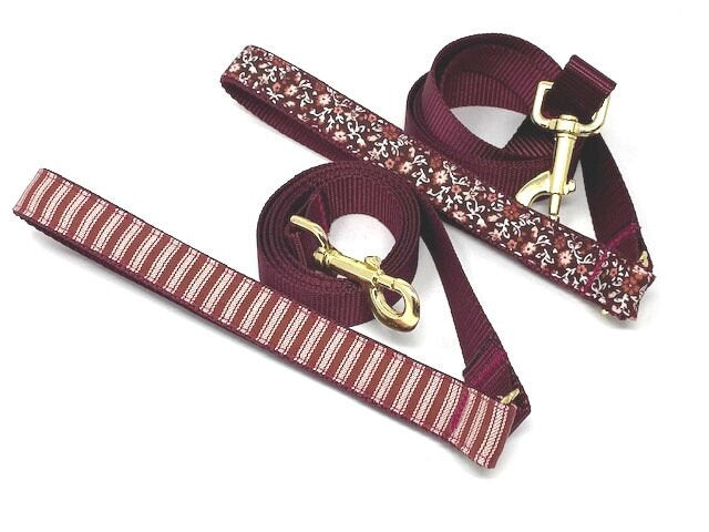 Burgundy Fall Buckle Martingale Dog Collar, Girl, Puppy, Greyhound, Whippet, Custom, Engraved, Designer Dog, Personalized, Maroon, Gold