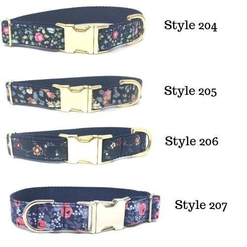 Dog Collar, Dog Collar Girl, Floral, Personalized, Custom Dog Collar, Engraved Dog Collar, Puppy Collar, Pink, Blue, Designer Dog Collar