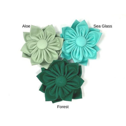 Green, Dog Collar Flower, Optional, Removable, For Girls, Dog Collar Accessories, Girly Dog Bow