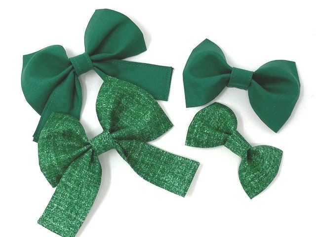 Dog Collar Bow Tie, Pet Bow Tie, Girl Bow Tie, Boy, Green, Christmas, St. Patricks Day Bowtie, Girly Dog Bow
