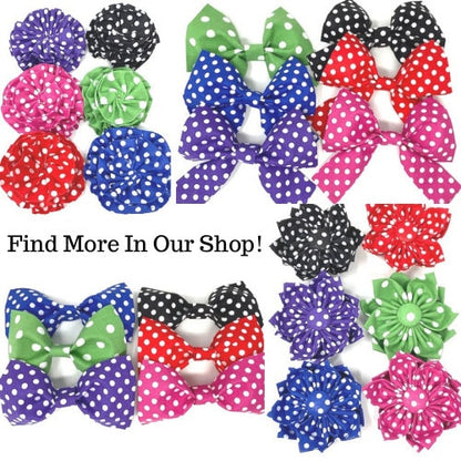 Dog Bow, Pet Bowtie, 6 Colors, Green, Blue, Purple, Black, Red, Pink, Polka Dot, Bowties For Pets, Cat