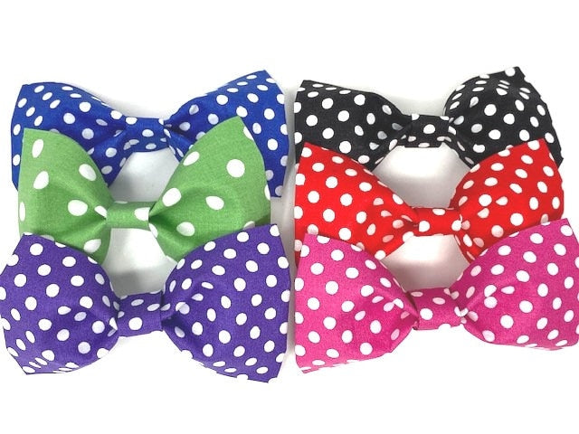 Dog Bow, Pet Bowtie, 6 Colors, Green, Blue, Purple, Black, Red, Pink, Polka Dot, Bowties For Pets, Cat