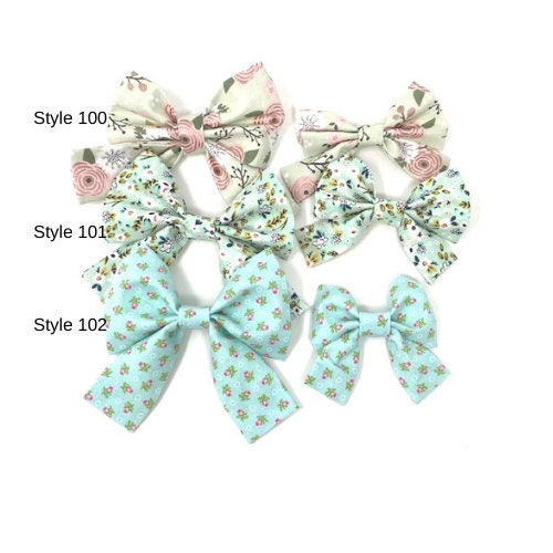 Dog Collar Bowtie, Teal, Mint, Pink, Rose Gold, Bow Tie For Girls, Floral, Girly Dog Bow