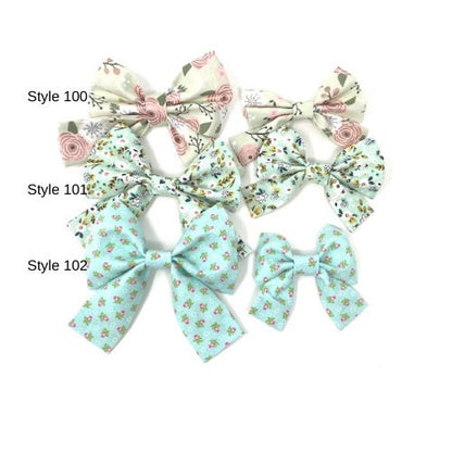 Dog Collar Bowtie, Teal, Mint, Pink, Rose Gold, Bow Tie For Girls, Floral, Girly Dog Bow
