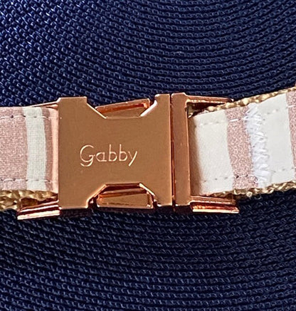 1.5" Wide, Pink, Martingale Dog Collar, Rose Gold Buckle, Floral, Dog Collar Girl, Personalized, Custom Dog Collar, Engraved Collar, Puppy