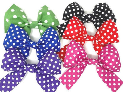 Dog Bow, Girly Dog Bows, 6 Colors, Green, Blue, Purple, Black, Red, Pink, Polka Dot, Bowties For Pets, Cat