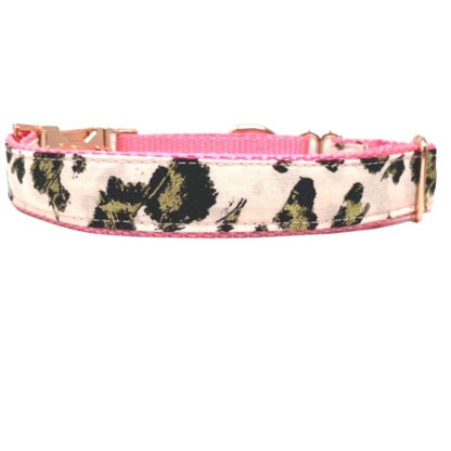Pink Dog Collar, Leopard Print, Martingale With Buckle, Rose Gold, Gold, Black, Bling, Sparkly, Fancy, Personalized, Engraved, Customized