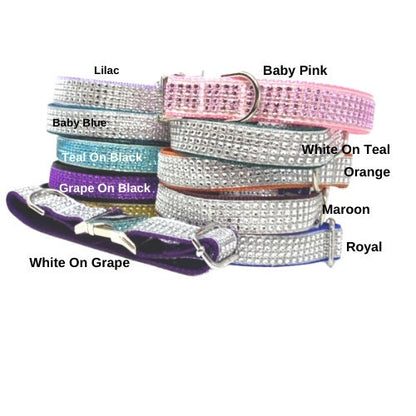 Teal + Gold Rhinestone Girl Dog Collar, Fancy, Sparkle, Bedazzled Puppy Collar, Personalized, Engraved, Custom Designer Dog Collar