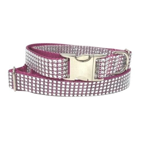 Rhinestone, Raspberry, Rose, Rhinestone, Dog Collar, Bling, Sparkle, Bedazzled, Girl Dog, Wedding Collar, Personalize, Engrave, Custom