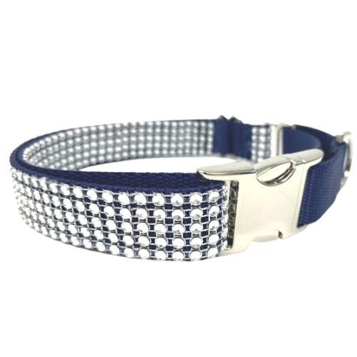 Rhinestone, Buckle, Martingale, Dog Collar, Navy Blue, Sparkle, Bedazzled, Girl Dog, Wedding Collar, Personalized, Engraved, Custom, Boy