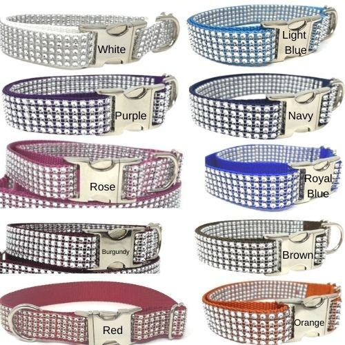 Rhinestone, Raspberry, Rose, Rhinestone, Dog Collar, Bling, Sparkle, Bedazzled, Girl Dog, Wedding Collar, Personalize, Engrave, Custom