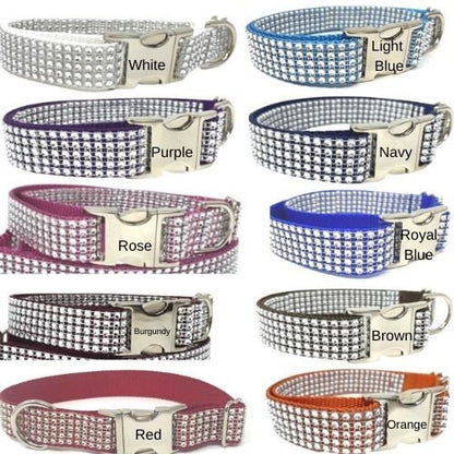 Rhinestone, Raspberry, Rose, Rhinestone, Dog Collar, Bling, Sparkle, Bedazzled, Girl Dog, Wedding Collar, Personalize, Engrave, Custom
