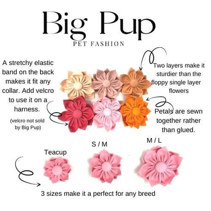 Dog Flower, Bow, Red And White Polka Dot And Stripe, For Girls, Pet Bow, Cat Bow, Collar Flower