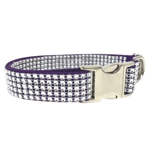 Rhinestone, Dog Collar, Purple, Bling, Sparkle, Bedazzled, Girl Dog Collar, Wedding Collar, Personalized, Engraved, Custom, Puppy Collar