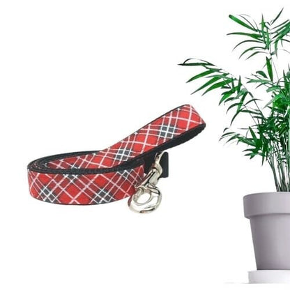 Red Plaid Dog Collar, Fall +Christmas, Dog Collar, Girl, Boy, Designer, Personalized, Engraved, Custom, Puppy Collar, Cute, Plaid, Scotty