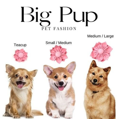 Dog Flower, Bow, Red And White Polka Dot And Stripe, For Girls, Pet Bow, Cat Bow, Collar Flower