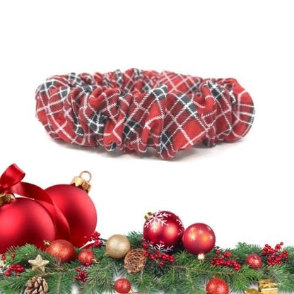 Christmas Dog Collar Cover Scrunchie or Bandana, Holiday Pet Collar Scrunchie, Red Collar Accessories, Pet Accessories, Dog Collar Bow