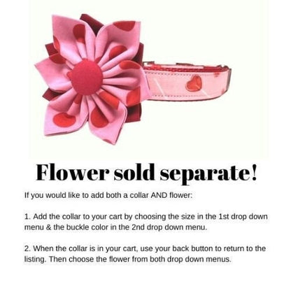 Valentines Day Dog Collar, Girl, Red, Heart, Suckers, Cute, Personalized, Engraved, Custom, Love, Pet Collar, Optional Flower, Cupid, Candy