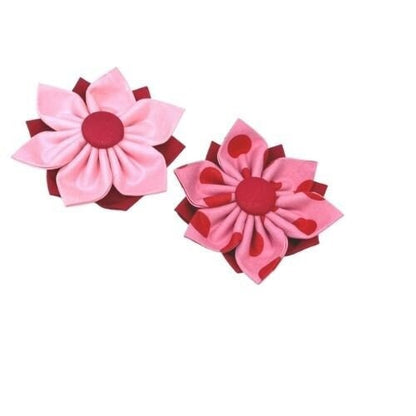 Valentines Day Dog Collar Flower, Rosette, Poinsettia, Pet Collar Flower, Red, Pink, Polka Dot, Cupid Inspired, Holiday Pet Bow, Bowtie