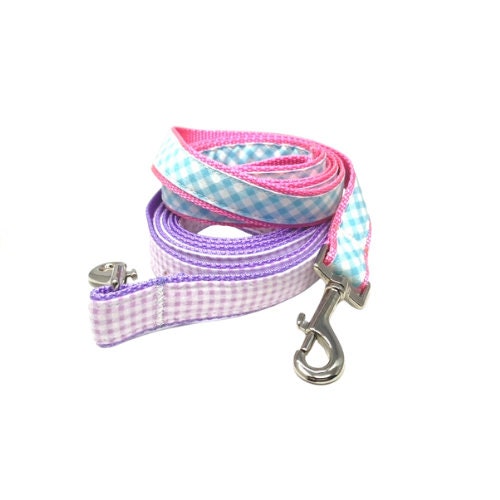 Easter Dog Collar, Pink Gingham, Blue Plaid, Lavender, Lilac, Girl, Boy, Cute, Personalized, Engraved, Custom, Puppy, Pet, Pastel, Rose Gold