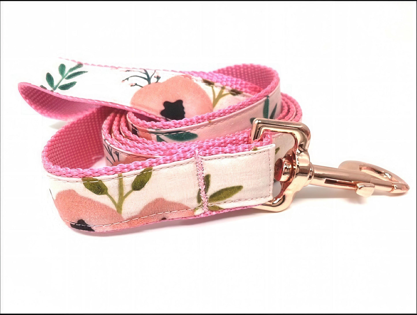 1.5" Wide, Pink, Martingale Dog Collar, Rose Gold Buckle, Floral, Dog Collar Girl, Personalized, Custom Dog Collar, Engraved Collar, Puppy